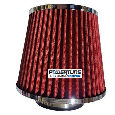 Conical Air Filter - 76mm (3") - Red/Silver