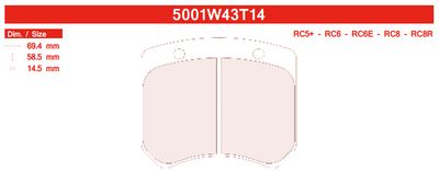 CL Brakes 5001 W43T14 Brake Pads RC6