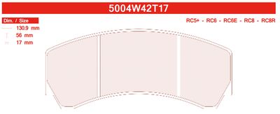 CL Brakes 5004 W42T17 RC6 Brake Pads