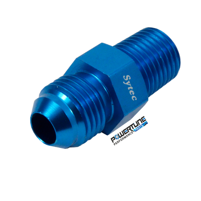 Sytec Alloy Male/Male Adaptor 1/4 NPTF - JIC6 (Bullet Fuel Filter/Facet Pumps)