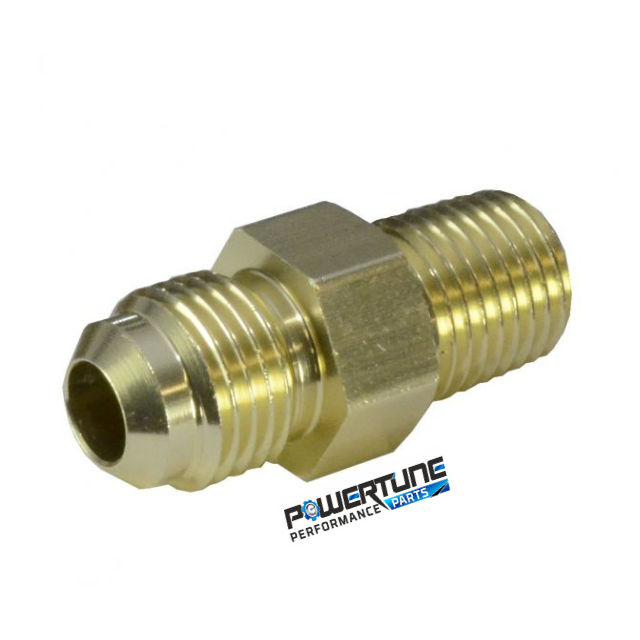 Sytec Male/Male Adaptor 1/4 NPTF - JIC6 (Bullet Fuel Filter/Facet Pumps)