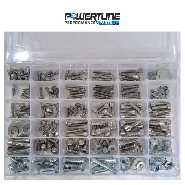 250 pc Assorted Box of Nuts, Bolts &amp; Washers