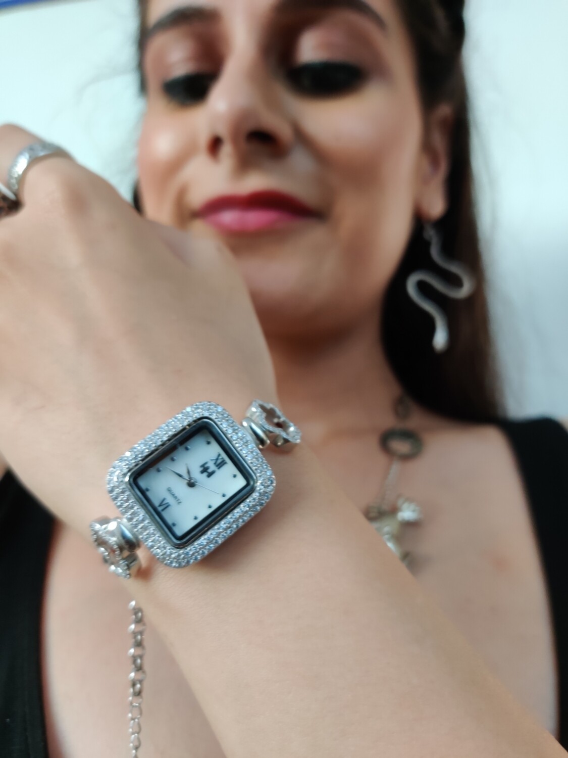 Elite Pure Silver 92.5 watch with Swarovski