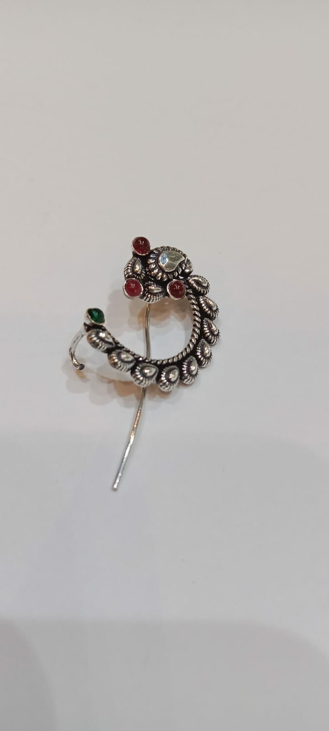 Nose Ring 92.5 Silver Marathi style
