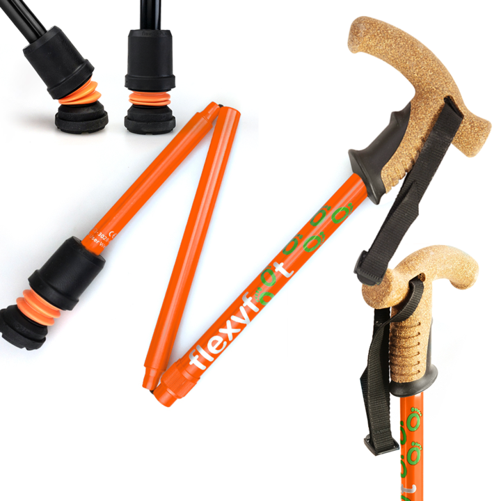 Flexyfoot Cork Handled Folding Walking Stick