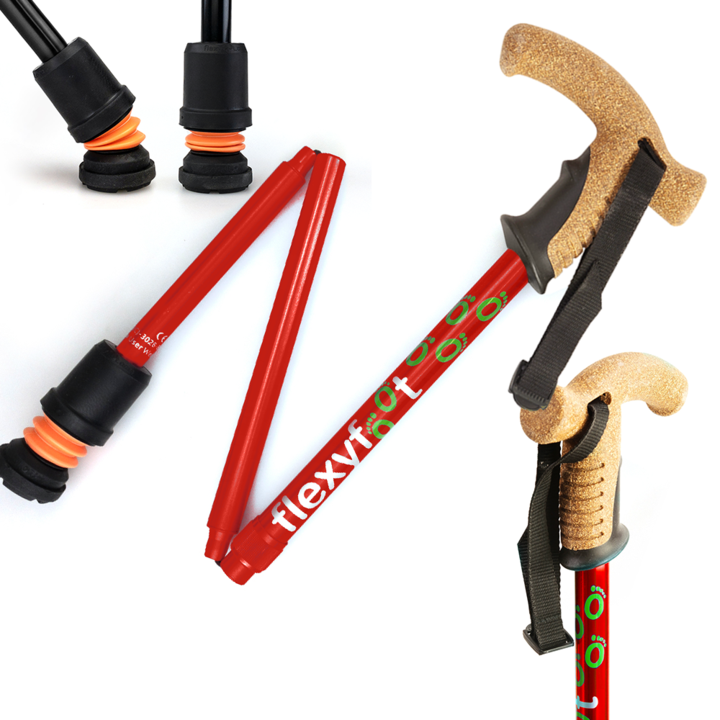 Flexyfoot Cork Handled Folding Walking Stick