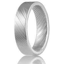 DAMASCUS STEEL GREY 6MM WIDE FROSTED