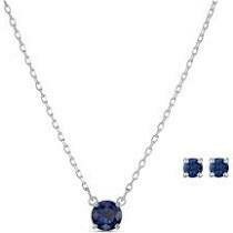 SWAROVSKI SAPPHIRE CRYSTAL ATTRACT EARRINGS & PENDANT SET