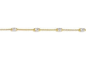 10KYWG ANKLET WITH OVAL BALLS