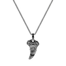 SS TOOTH PENDANT W/28" CHAIN