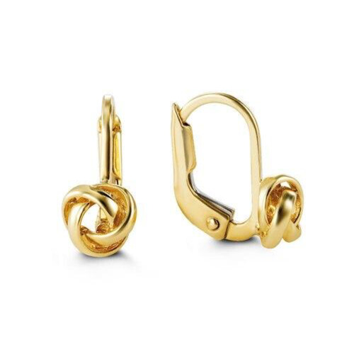 10 YG KNOTTED LEVERBACK EARRINGS