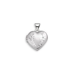 SHINY 10KT W/G HEART LOCKET