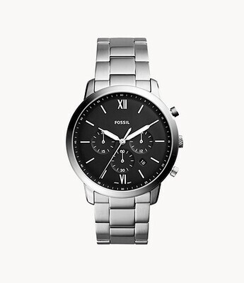 GTS STAINLESS FOSSIL WATCH WBLK FACE