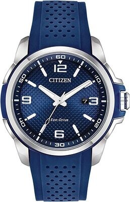 CITIZEN GTS.ECO DR.BLUE SILICONE BAND/DIAL
