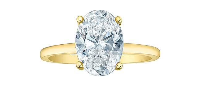 14KWG LGD OVAL DIAMOND SOLITAIRE RING
