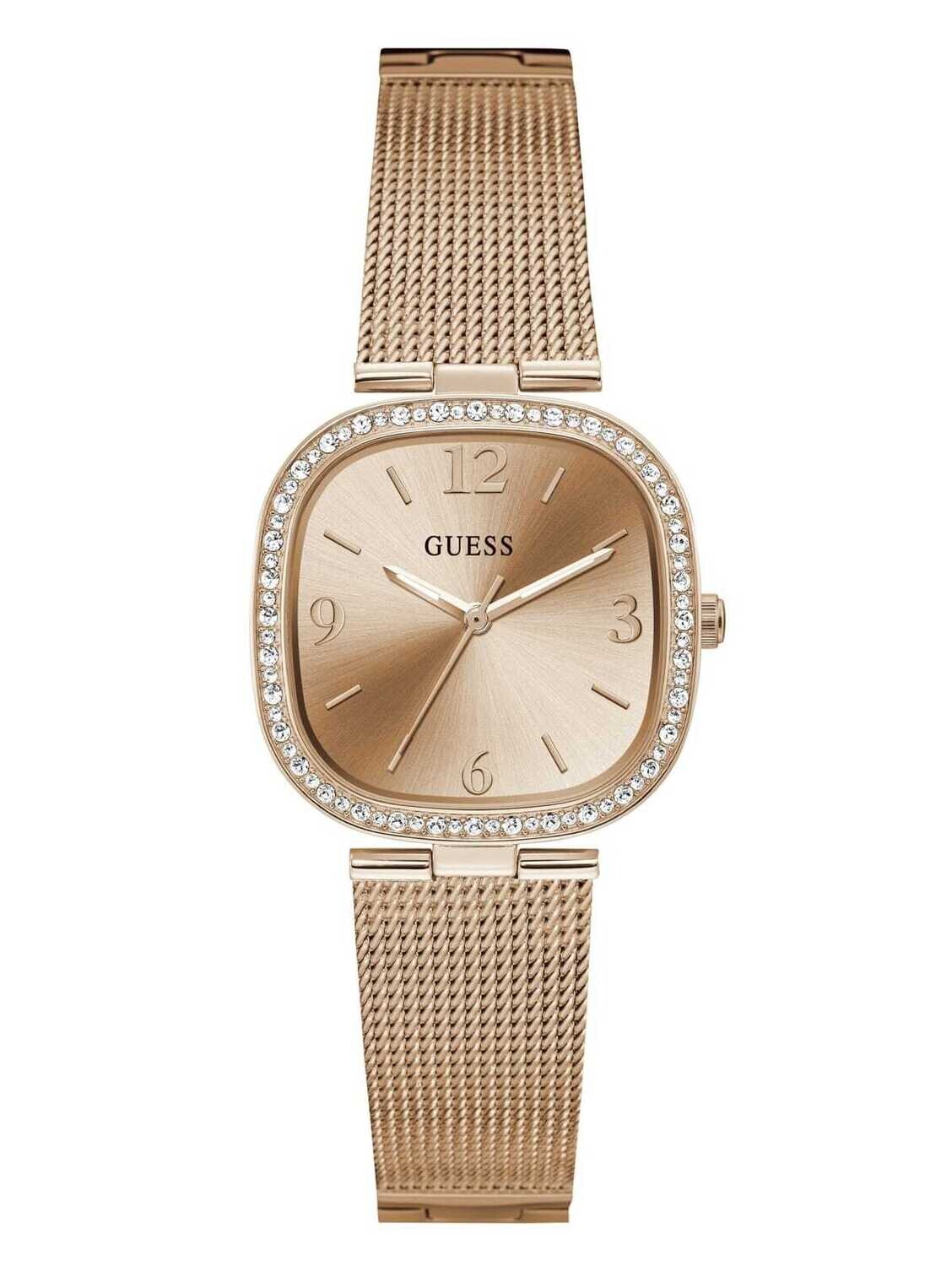GUESS SQUARE ROSE/TONE LDS WATCH