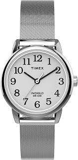TIMEX LDS SILVER TONE INDIGLO WATCH