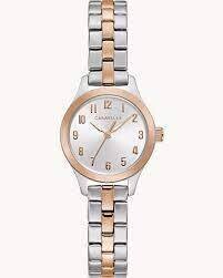 CARAVELLE LDS TWO TONE ROSE WATCH