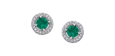 10KWH EMERALD/DIA EARRING