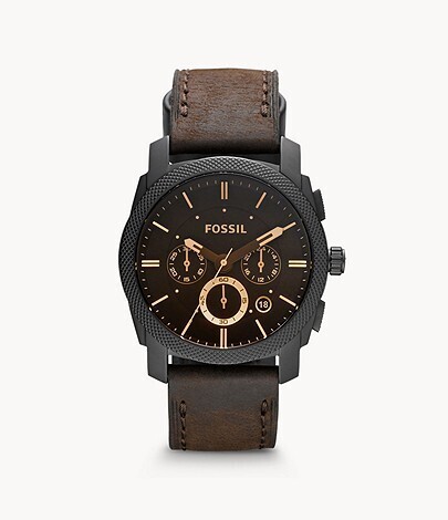 FOSSIL GTS.BROWN LEATHER CHRONO