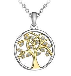 STER TREE IN CIRCLE W/CZ PENDANT