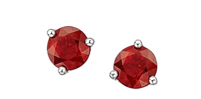 10KT YG RUBY/DIA.STUD ER