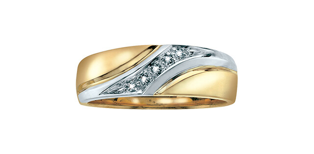 10KT Y/WG GENTS DIA WEDDING BAND