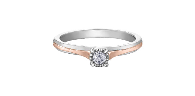 10KWG/RG SOLITAIRE RING