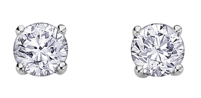 14KT WG CAN DIA STUD EARRINGS