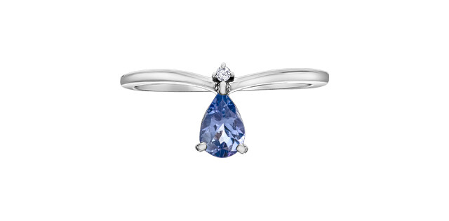 10KT W/G TANZANITE AND DIAMOND