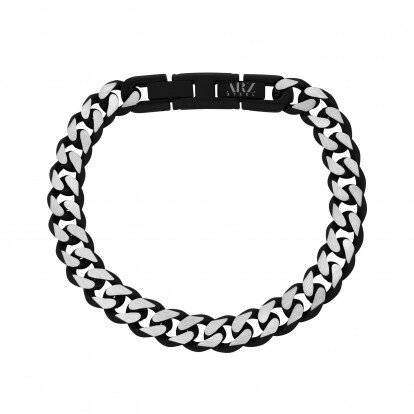 8MM BLACK AND STEEL CUBAN LINK
