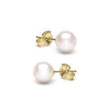 14KT WHITE PEARL STUDS