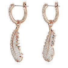 SWAROVSKI FEATHER DROP EARRINGS