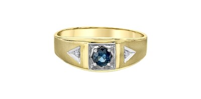 10KYG GNTS SAPPHIRE/DIA RING