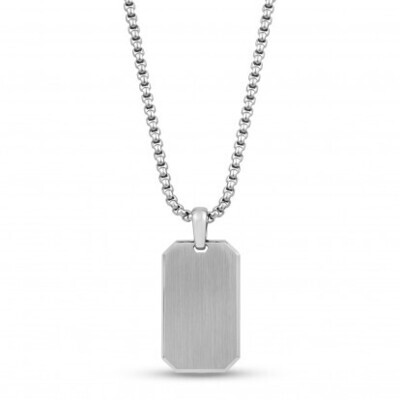 MATTE STAINLESS STEEL DOG TAG