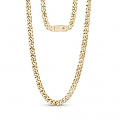 9MM GOLD STEEL CUBAN LINK NECKLACE 20"