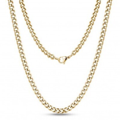 5MM GOLD STEEL CUBAN LINK NECKLACE 22"