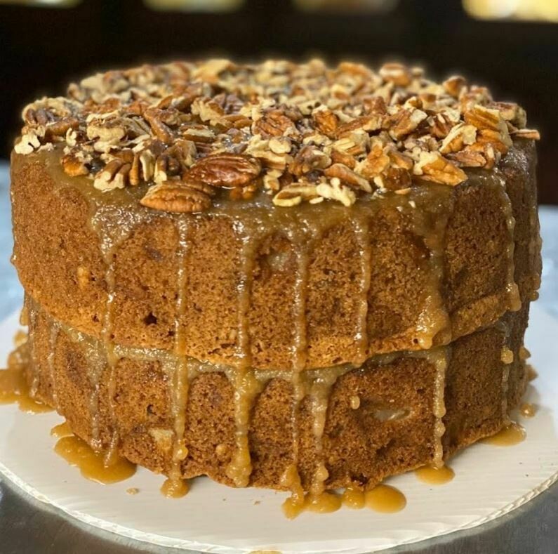 Apple Pecan Cake - Round &amp; Layered
