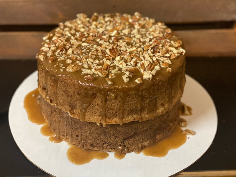 Apple Pecan Cake - Round &amp; Layered