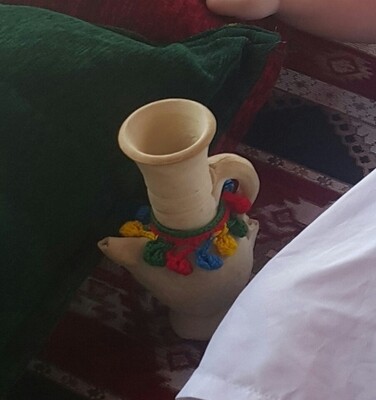 Folk decorated water bottle