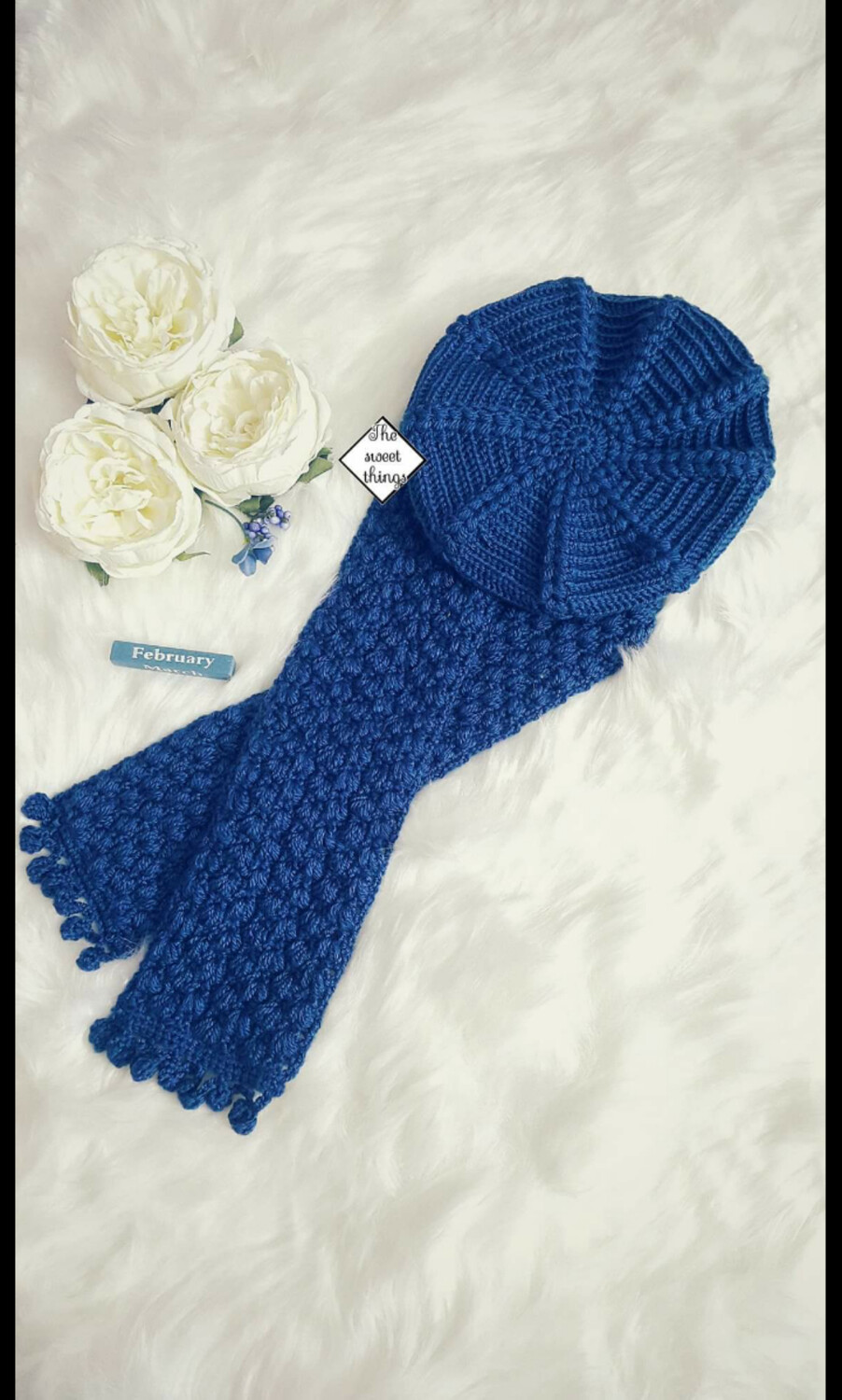 Crochet scarf hat set