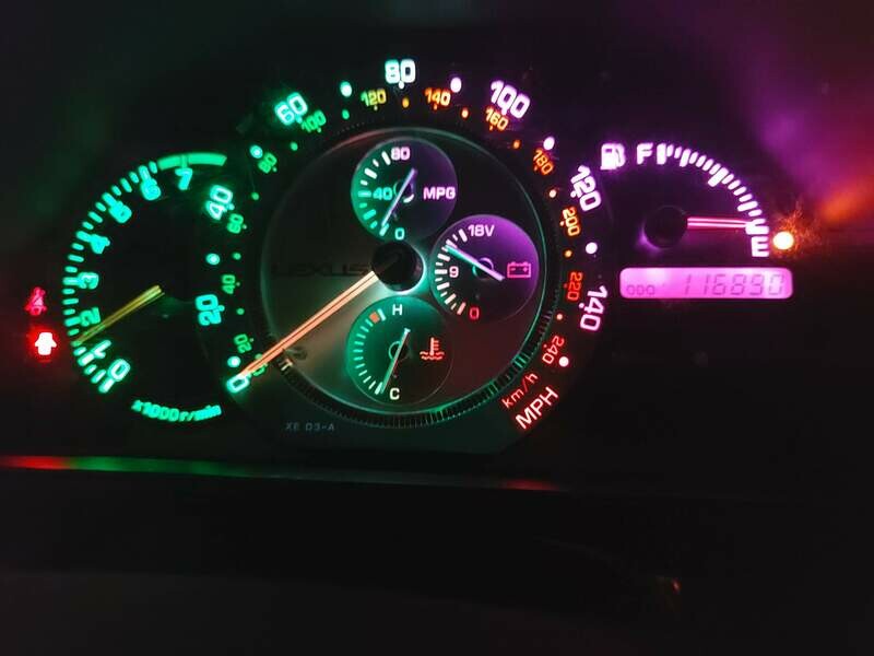 Lexus IS200 SPEEDO ONLY LED Colour Change Options