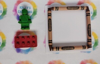 Party Bag set of 5 - Handmade Crayons & Frame