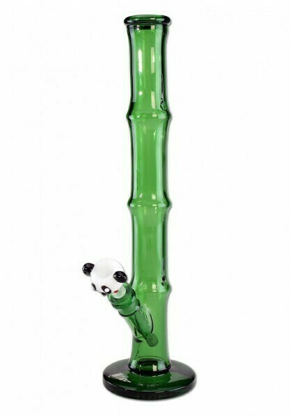 'Black Leaf' glass bong with panda head