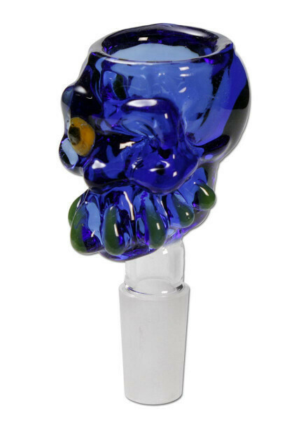 Glass Bowl 'Zombie' blue