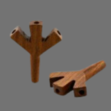 Amsterdam | Triple Hole Black Wooden Pipe 8cm Long