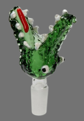 Glass Bowl 'Crocodile' green