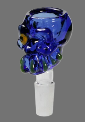 Glass Bowl 'Zombie' blue
