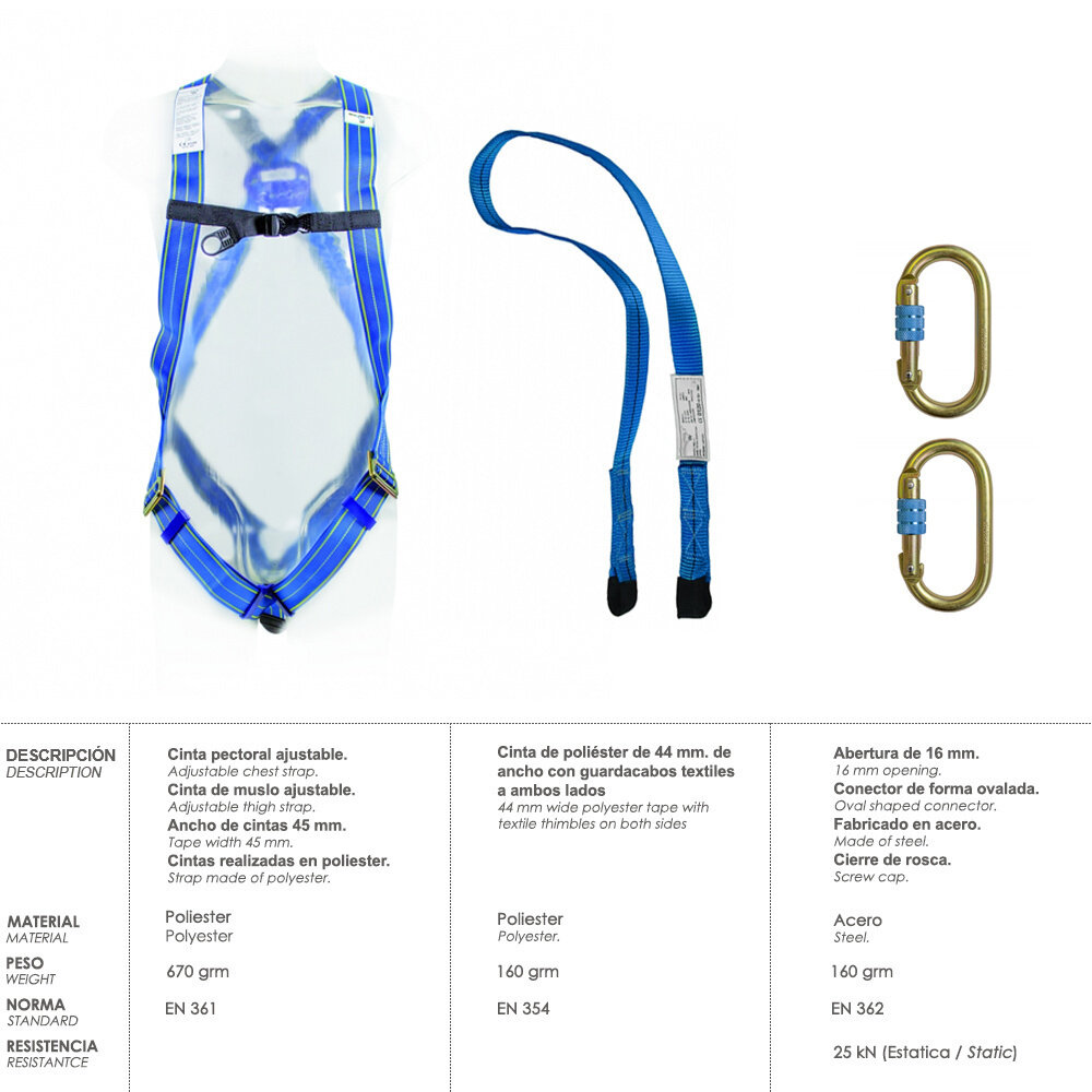Arnes Anticaidas Kit Seguridad N� 1 (4 piezas) EN361