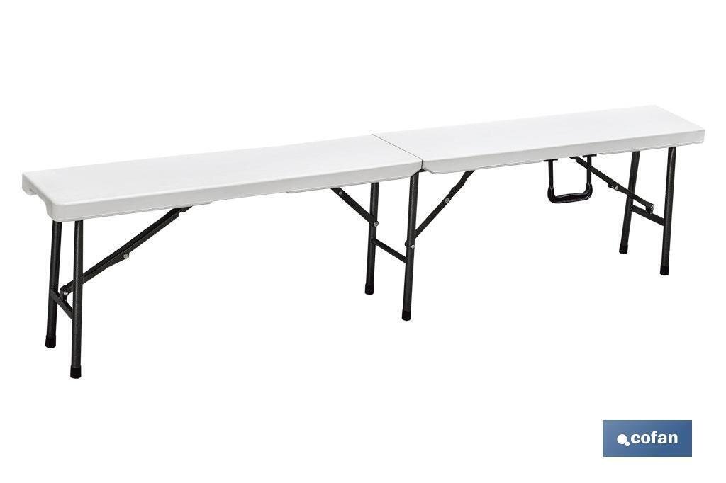 BANCO PLEGABLE RECTANGULAR BLANCO 180X25X43CM